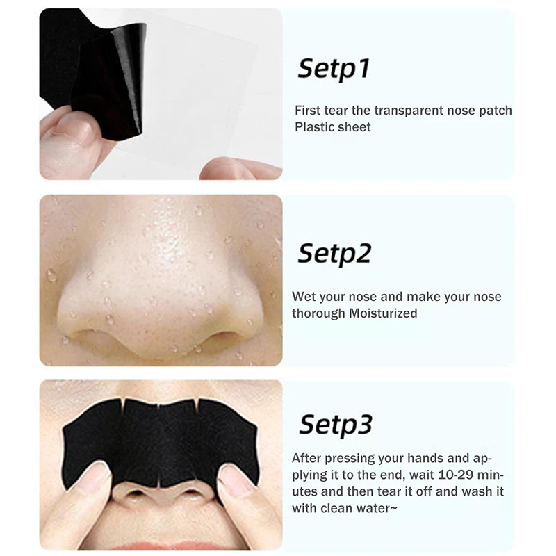 Charcoal Pore Strip - 5/15/25/50 pçs carvão de bambu remoção