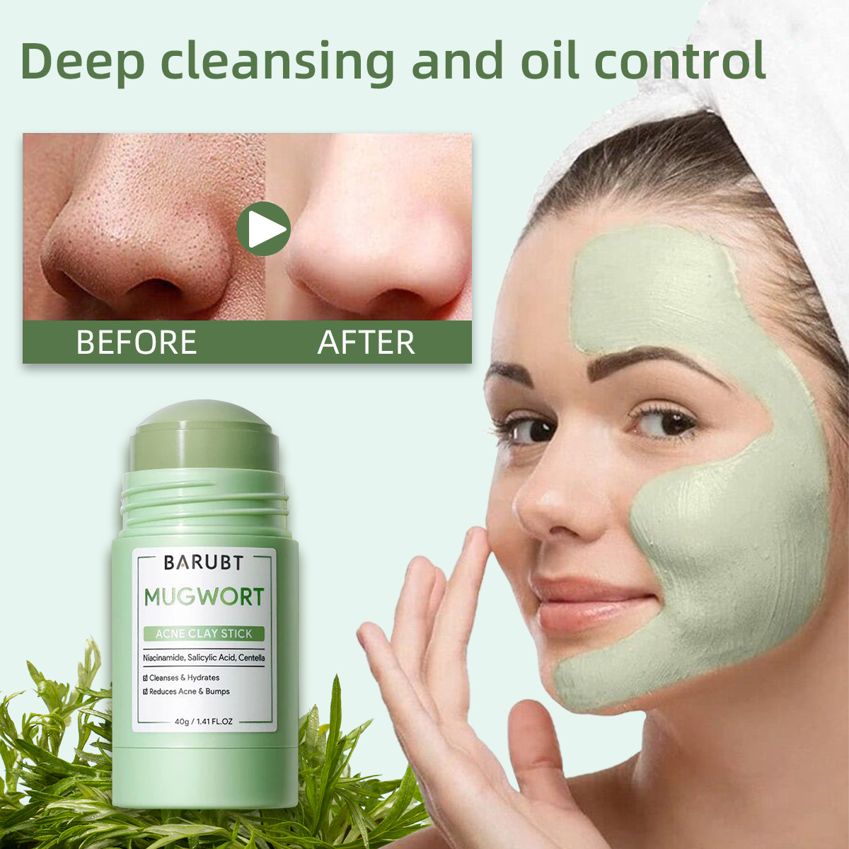 Skincare Oily Skin - Remover cravo acne artemísia máscara sólida