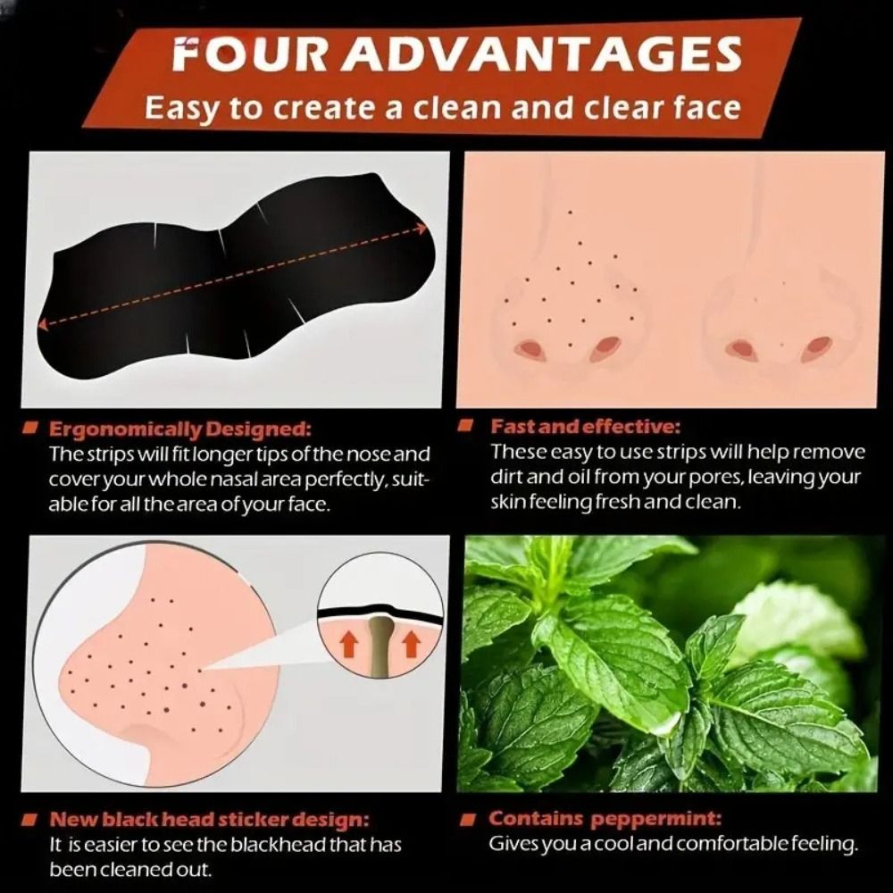 Charcoal Pore Strip - 10 pçs nova limpeza profunda nariz